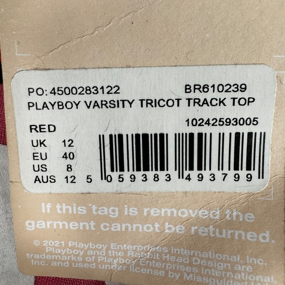 Playboy Missguided Track Top Women's 8 Cropped Polyester Blend Spellout New! - Picture 14 of 16